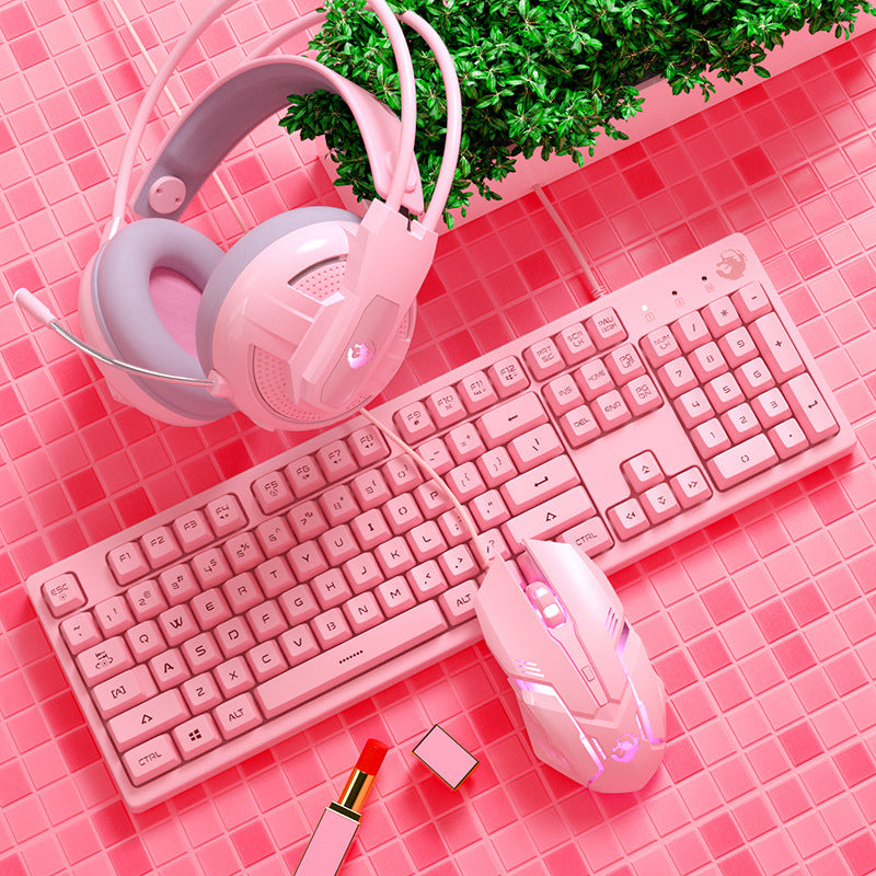 Cute Pink Mechanical Gaming Keyboard for Girls