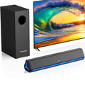 Passau Sound Bar for Smart TV with Subwoofer 2.1ch TV Speakers Small Soundbar Deep Bass PC Gaming Monitor Sound Bars Bluetooth/AUX/HDMI(ARC) Connection-16 Inch
