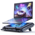 llano Laptop Cooler Gaming Laptop Cooling Pad with 3500RPM Turbofan 4.72 Inch External Fan Laptop Stand Adjustable Variable Speed Button Control Seal Foam for Rapid Laptop13-17.3in V10 Black