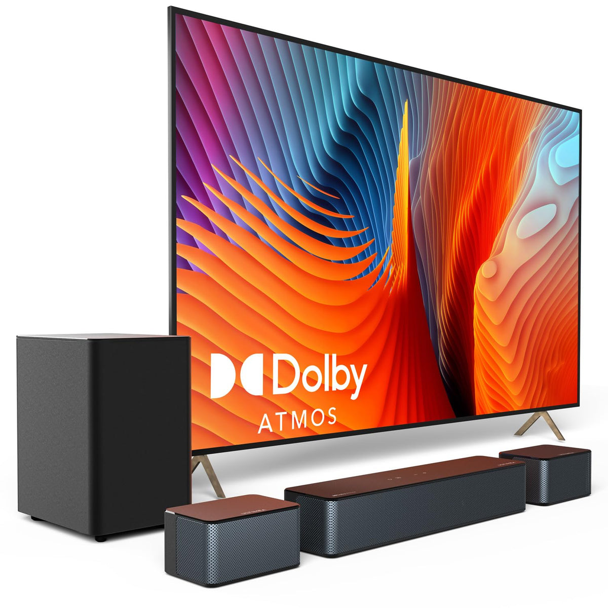 ULTIMEA 5.1Ch Sound Bar with Dolby Atmos 410W Peak Power Surround Sound System for TV Sound Bar for Smart TV with Subwoofer Surround and Bass Adjustable Home Theater Poseidon D60 2024 Version